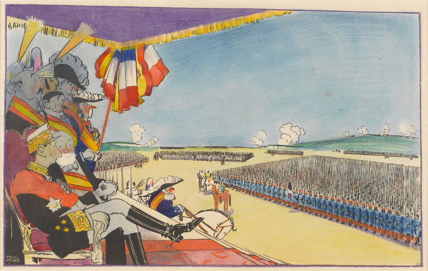 Paul Iribe - Revue militaire en l'honneur d'Alphonse XIII, à Vincennes