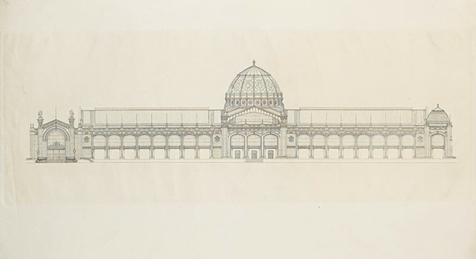 Jean-Camille Formigé - Projet pour l'Exposition universelle de 1889, état défini...