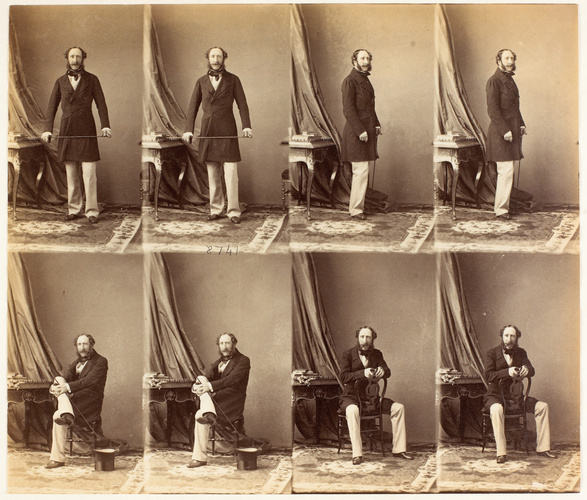 André Adolphe Eugène Disdéri - M. William Tomline en huit poses, quatre en pied,...