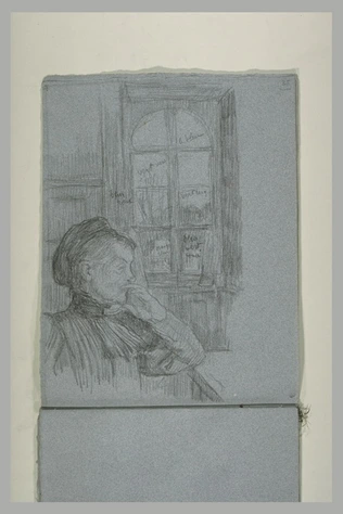 Femme en buste, de profil à droite, devant une fenêtre - Georges Lacombe