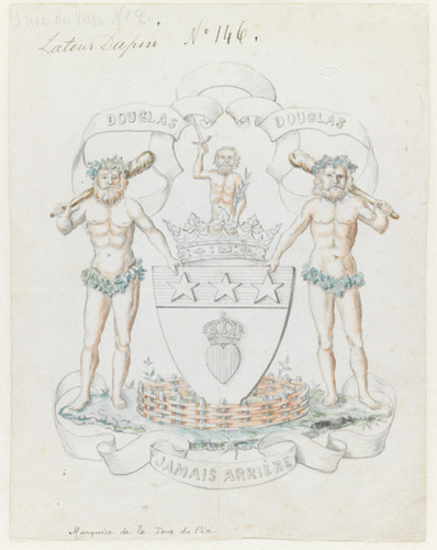 Emile Gallé - Blason aux armes de la marquise de La Tour du Pin