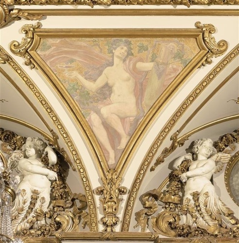 Pierre Fritel - Décor peint de la salle des fêtes de l'ancien hôtel Terminus, qu...