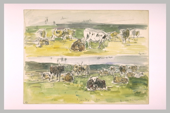 Boeuf et vaches dans un pâturage - Eugène Boudin | Musée d'Orsay
