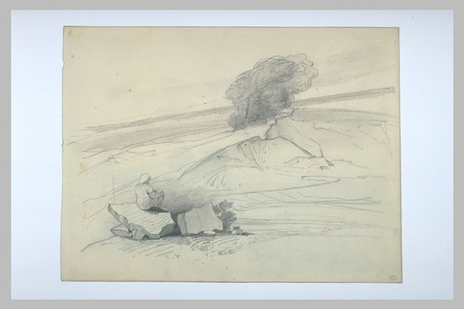 Odilon Redon - Paysage avec un homme le contemplant
