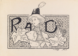 Pierre Brun - Projet de monogramme pour la Revue des Arts Décoratifs (RAD), bust...