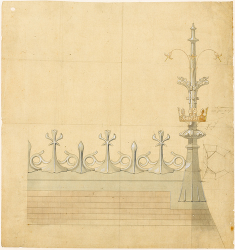Maison Monduit - Faîtage de toiture comportant un épi de faîtage orné d'une cour...
