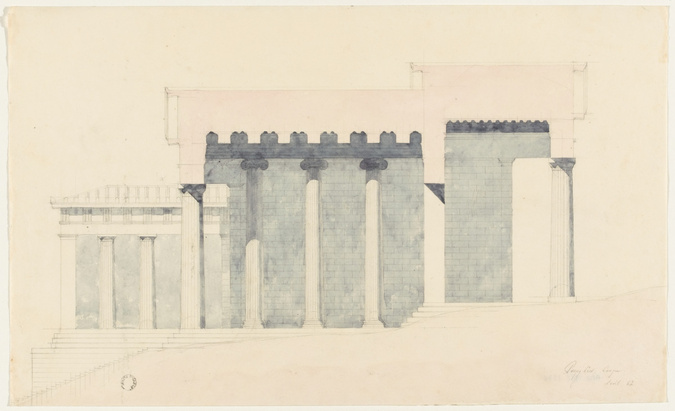 Alphonse Gosset - Athènes, Propylées, coupe longitudinale