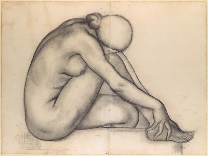 Aristide Maillol - Femme nue, assise, de profil à droite