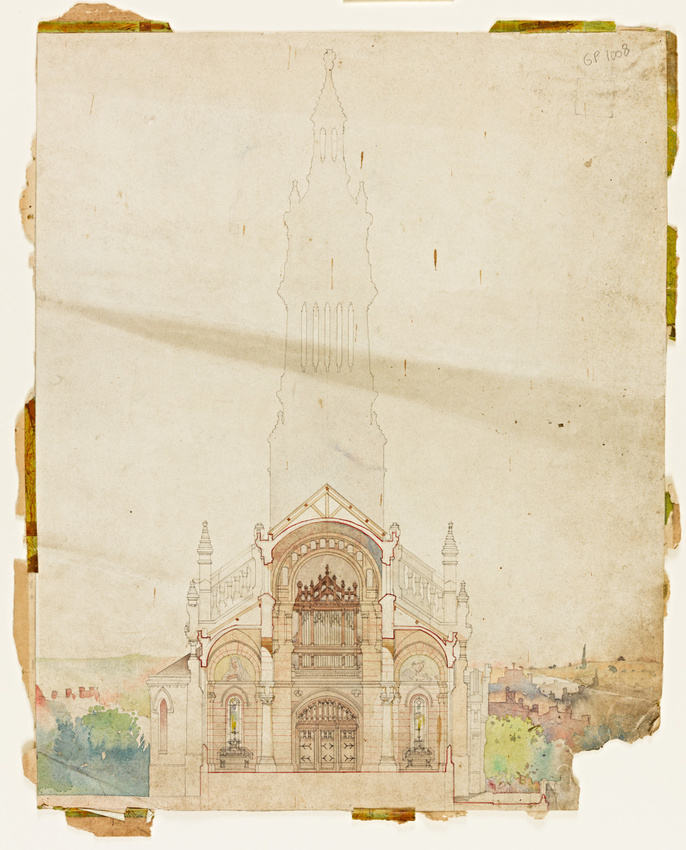Hector Guimard - Beaux-arts : concours 1ère classe, Achille Leclère, Façade d'un...