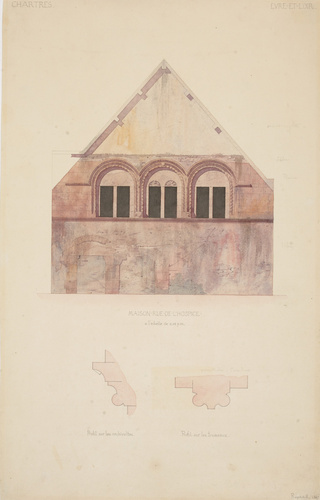 Victor Ruprich-Robert - Chartres, maison rue de l'Hospice : élévation d'un pigno...