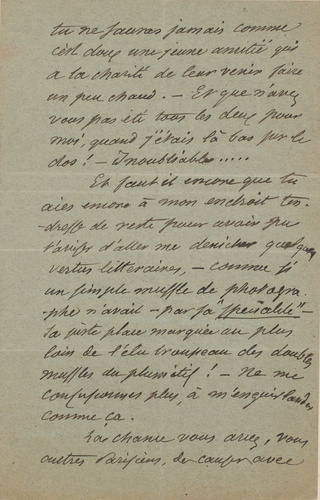 Nadar - Lettre de Félix Nadar, sans doute adressée à Elie Faure