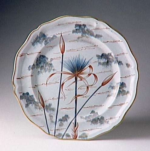 Emile Gallé - Assiette, service "Floral" : ancolie