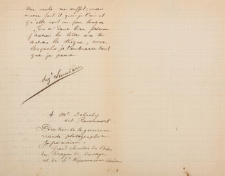 Auguste Lumière - Lettre manuscrite d'Auguste Lumière à Louis Lumière ("Monsieur...