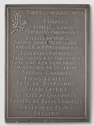 Oscar Roty - Dîner du 11 mars 1893