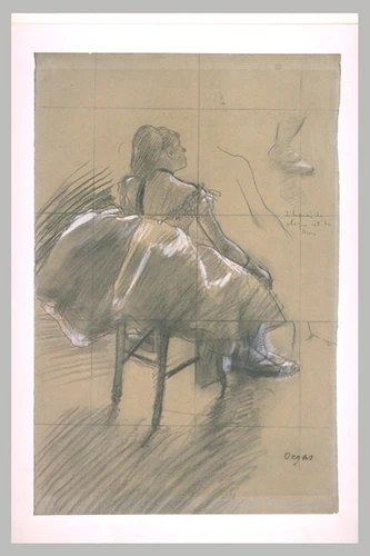 Edgar Degas - Danseuse assise, de trois quarts à droite