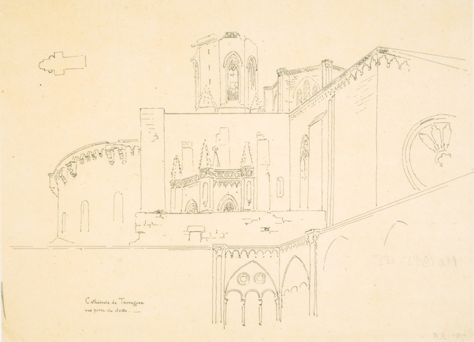 Victor Ruprich-Robert - Cathédrale de Tarragone, élévation vue du cloître
