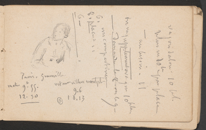 Homme, vu en buste, et annotations manuscrites et chiffrées - Henri ...