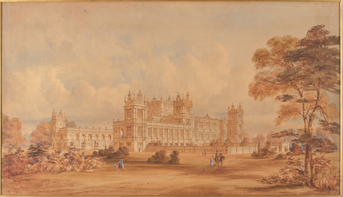 Joseph Paxton - Vue des façades ouest et sud du château de Ferrières