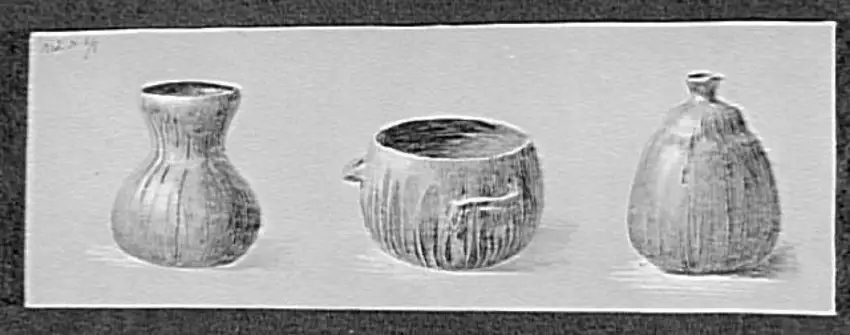 Planche de trois modèles de deux vases et une coupe en céramique vernissée - Anonyme