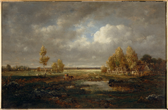 La Mare près de la route, ferme dans le Berry - Théodore Rousseau