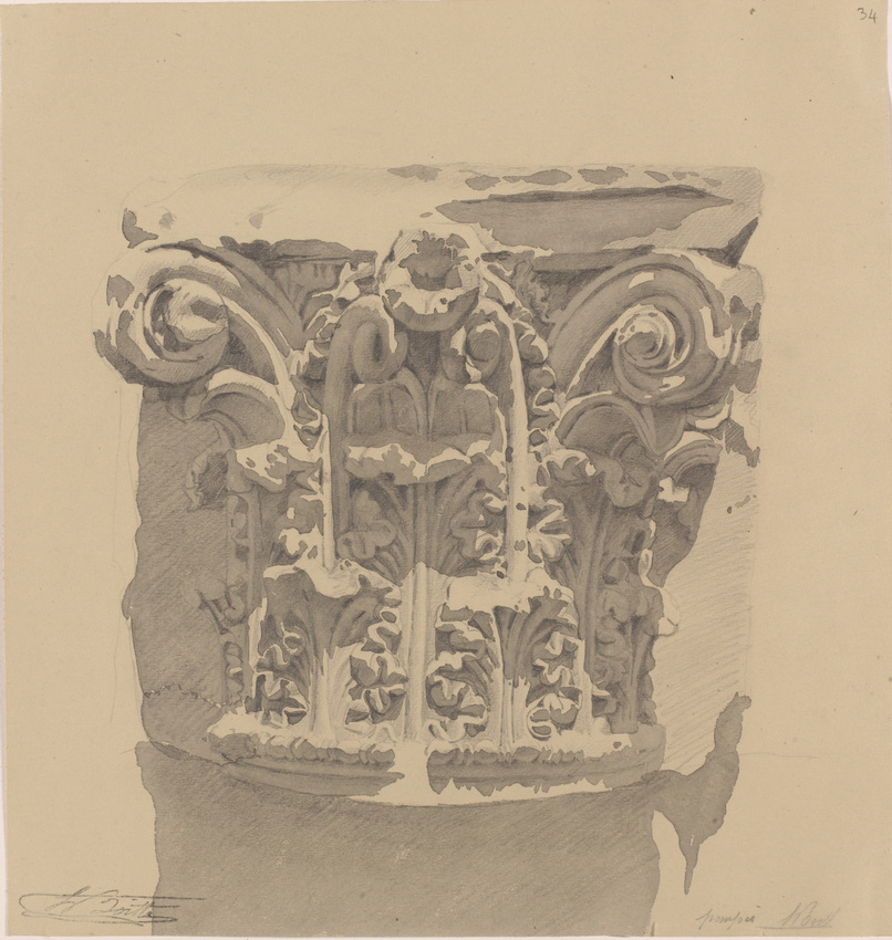 Louis Boitte - Etude de chapiteau composite