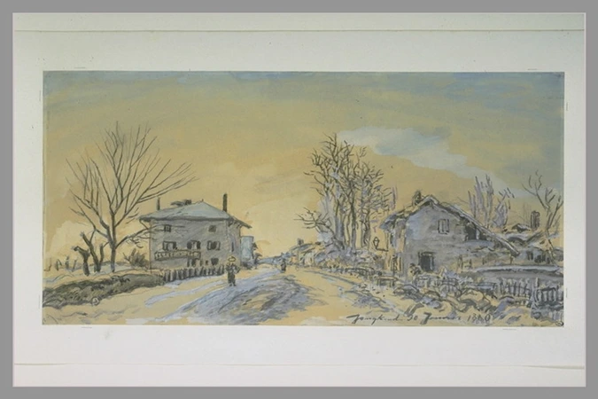 Johan Barthold Jongkind - Au Chuzeau, par temps de neige