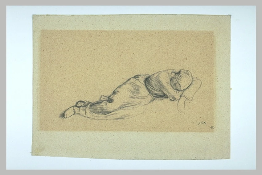 Jean-François Millet - Moissonneuse endormie, étendue de droite à gauche