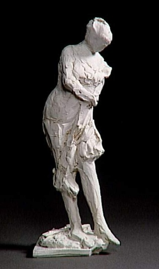 François Pompon - Femme au corset relevant sa chemise