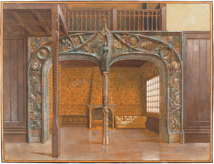 Eugène Grasset - Projet pour la porte monumentale de l'atelier de Winnaretta Sin...