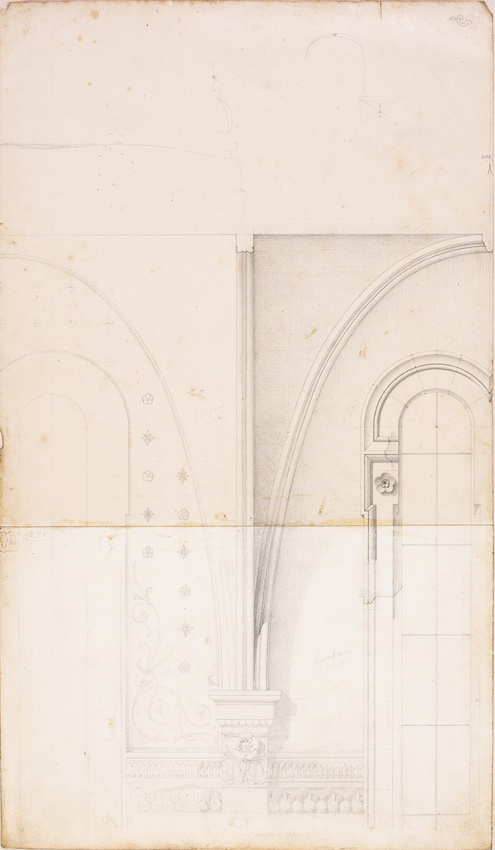 Victor Ruprich-Robert - Deux fenêtres sous arcades à l'intérieur d'une église