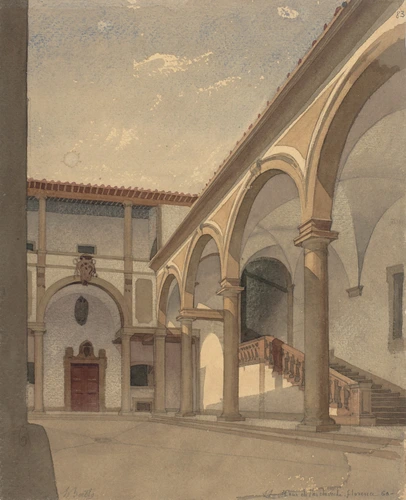Louis Boitte - Italie du Nord, Florence, la cour du palais de l'Archevêché