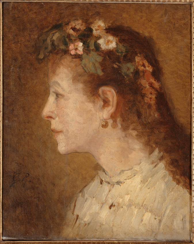 Gustave Ricard - Jeune femme couronnée de fleurs