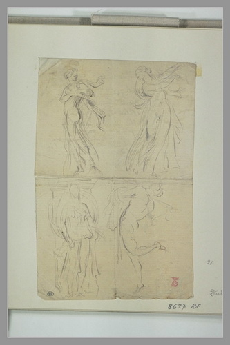 Jean-Baptiste Carpeaux - Quatre figures de danseuses d'après l'antique