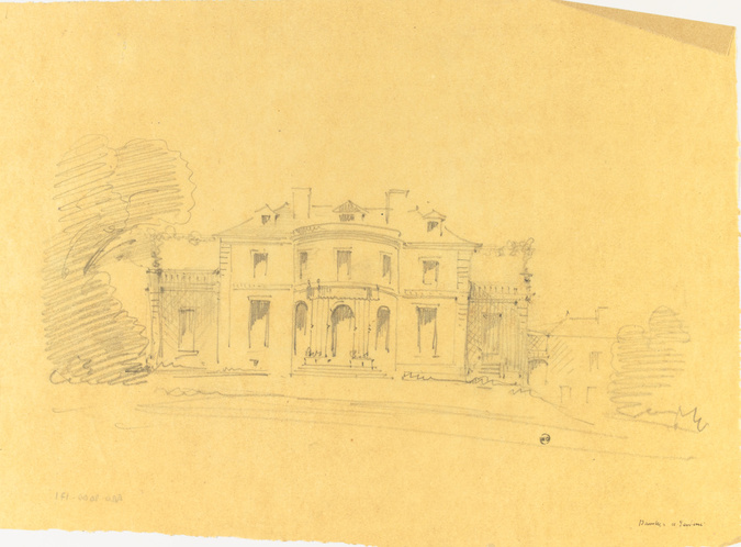 Juste Lisch - Maison de M. Davillier à Eaubonne, façade sur jardin