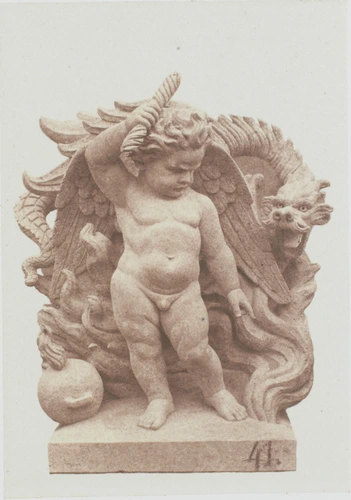 Edouard Baldus - "Le Feu", sculpture de Henri-Frédéric Iselin, décor du palais d...