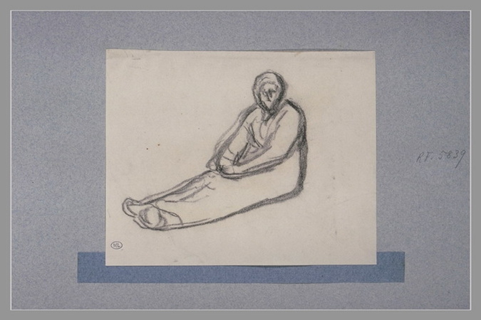 Jean-François Millet - Femme assise à terre