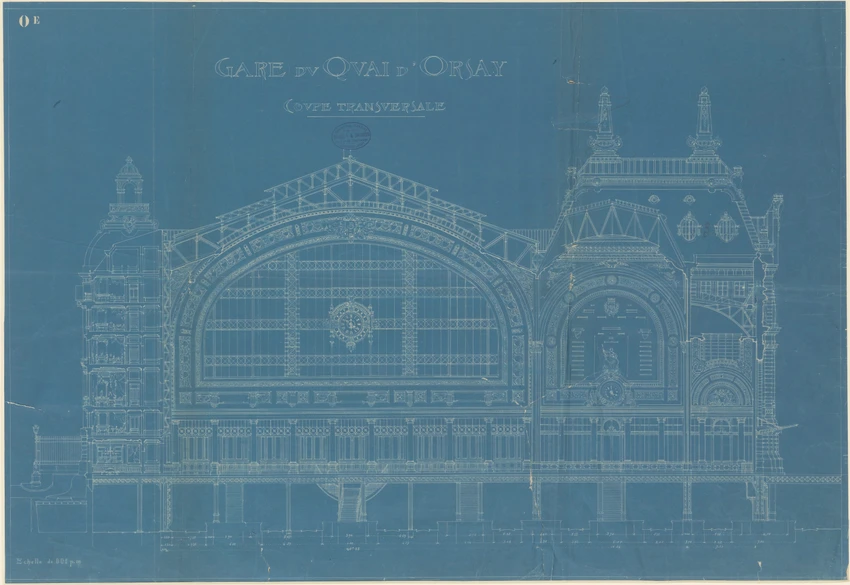 Gare d'Orsay, coupe transversale - Victor Laloux