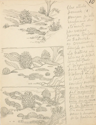 Eugène Grasset - Paysages de pierres et d'herbe ornementés