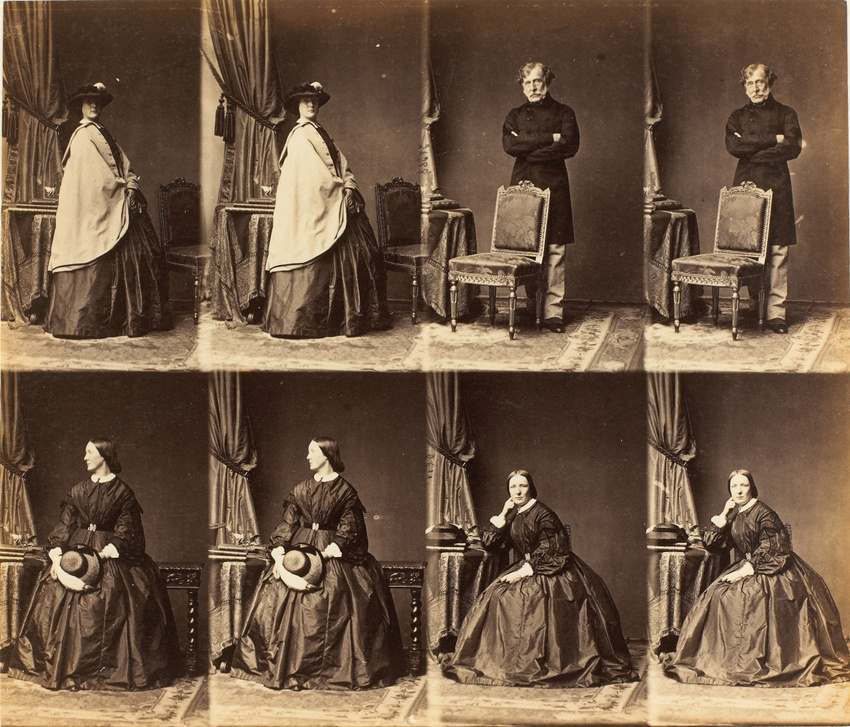 André Adolphe Eugène Disdéri - Colonel Fletcher et Lady Fletcher, en huit poses,...