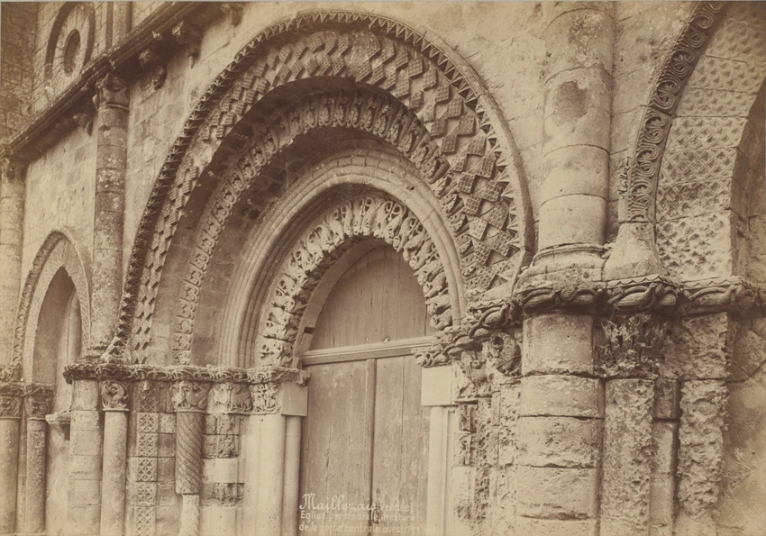 Séraphin Médéric Mieusement - Maillezais, arcature de la porte centrale ouest de...