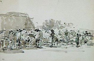 Eugène Boudin - Marché dans la région du Faou