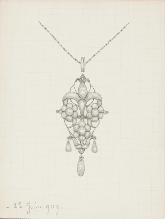 Grand Pendentif Vintage Tolède Années 50-60 Motif Fleur Et Oiseau - Occasion, Alliage, Multicolore