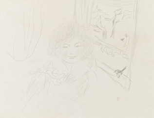 Pierre Bonnard - Jeune femme près d'une fenêtre avec oiseau sur le rebord