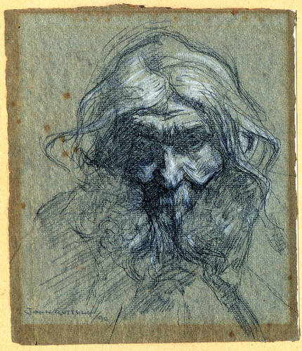 John Russell - Tête de vieillard barbu, de face