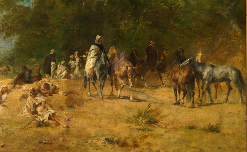 Eugène Fromentin - Halte de cavaliers arabes dans la forêt