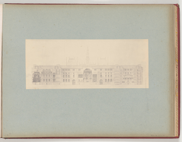 Anonyme - Vue des dessins pour la reconstruction de l'Hôtel de Ville de Paris: c...