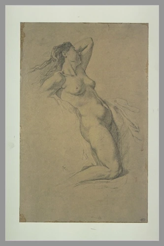 Anselm Feuerbach - Etude de femme nue, la main gauche derrière la tête