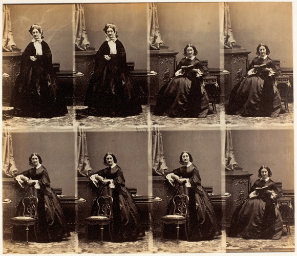 André Adolphe Eugène Disdéri - Mlle. Ritchie en huit poses, quatre en pied, quat...