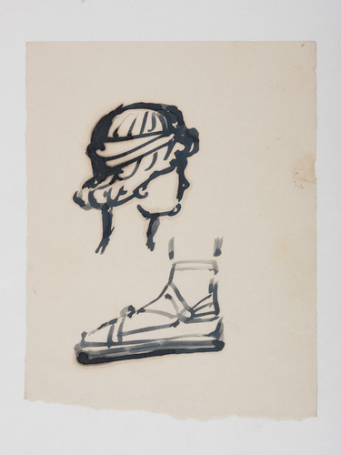 Jacques Lalaing de - Tête de profil et pied en sandale