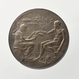 Ferdinand Levillain - Homme nu tendant à boire à une femme